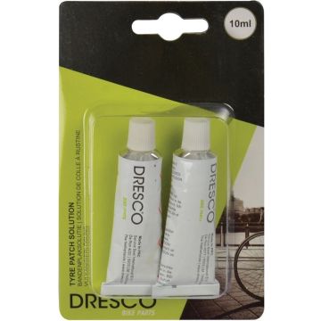 Dresco Bandenplak Solutie Sneldrogend 10 Ml Wit 2 Stuks