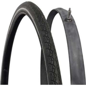 Dresco - Binnen- en buitenband Fiets - Reflecterend - 28x1 5/8x1 3/8 - Dunlop Ventiel - 45mm