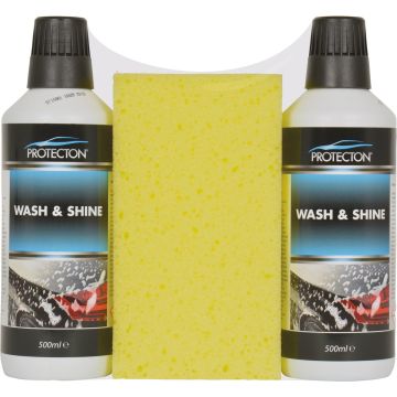 Protecton Wash &amp; shine set 2x 500ml met spons