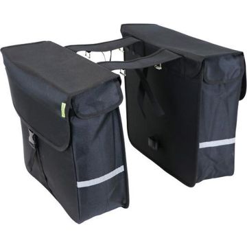 Dresco Dubbele Fietstas Luxe Shopper 40 Liter Nylon Zwart