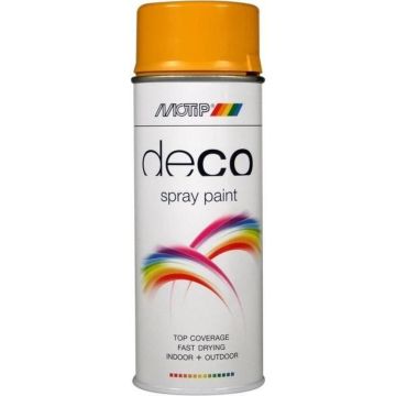 Motip deco alkyd hoogglans lak RAL 1004 goudgeel (01621) - 400 ml.