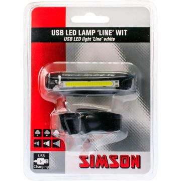 Simson Koplamp Line Usb Led Oplaadbaar Zwart