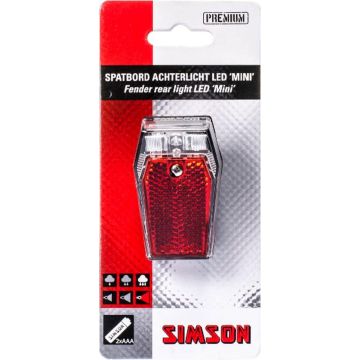 Simson Achterlicht Mini Batterij Spatbord Rood