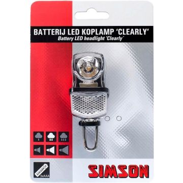 Simson Koplamp Clearly Led Batterij Zwart