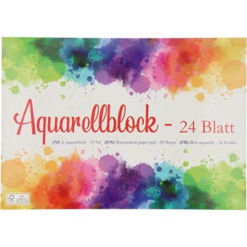 Aquarelblok | A4 formaat | 24 vellen | Aquarelpapier | Verven | Hobby