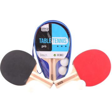 Tafeltennis set - Tafeltennis - Ping pong - Pingpongballen - Pingpongbatjes - Met opbergtasje - 5-delig
