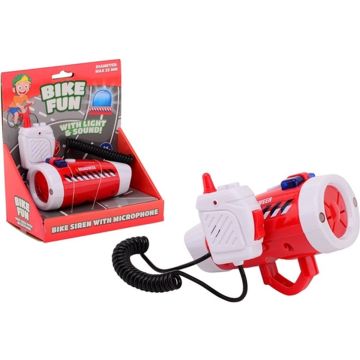 Bike Fun Brandweersirene Met Microfoon Junior Wit/rood/blauw