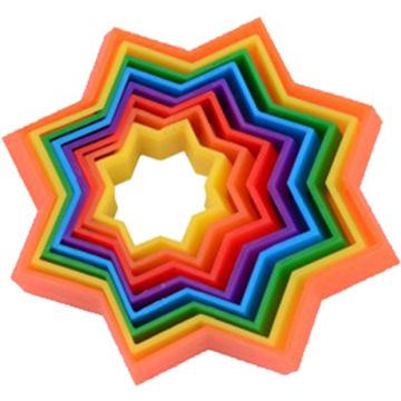Fidget magische regenboog ster - Fidget toys - Cube - Speelgoed - Kinderen - Stress - Antistress - Kunststof - multicolor