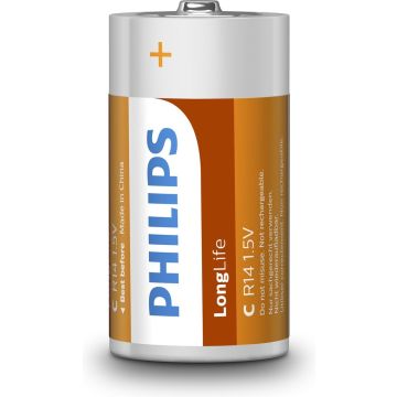 Philips R14L2B - C batterij - 2 stuks