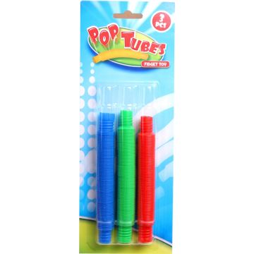 Fidget Mania Fidgetspel Pop Tubes 15 - 45 Cm 3 Stuks in verpakking