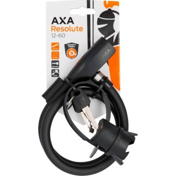 AXA Resolute 12/60 Kabelslot – Slot voor Fietsen - Gebruiksvriendelijk - 60 cm lang - Diameter 12 mm - Zwart