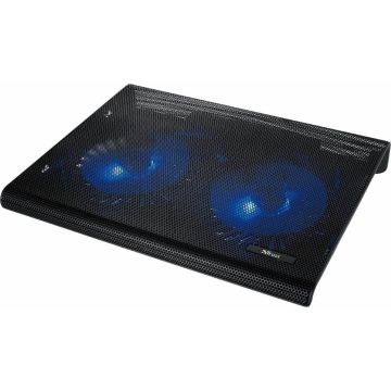 Trust Azul - Laptop Cooling Stand - 2 Ventilatoren - USB-voeding - Blauw Verlicht - max 17.3 inch