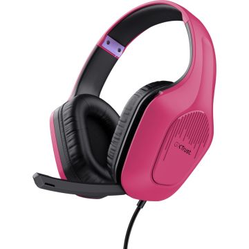 Trust GXT 415P Zirox - Bedrade Gaming Headset - voor PC, PS4, PS5, Xbox &amp; Switch - Stereo - Roze