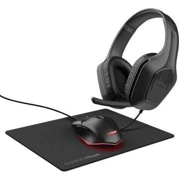 Trust GXT 790 Tridox 3-in-1 Bundel - Gaming Headset - Muis - Muismat - Zwart