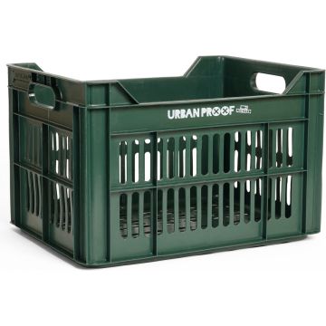 Urban proof fietskrat recycled kunststof 30l donker groen 40x30x25 cm