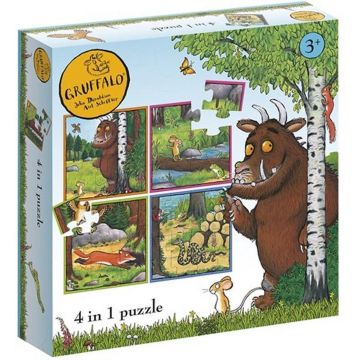 Gruffalo puzzel 4 in 1 puzzel educatief peuter speelgoed - kinderpuzzel 4x6x9x16 stukjes leren puzzelen - 3 jaar en ouder - Bambolino Toys