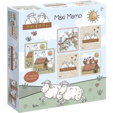 Mike &amp; Molly maxi memo, spelletje met extra grote kaarten - educatief speelgoed - geheugenspel - Bambolino Toys