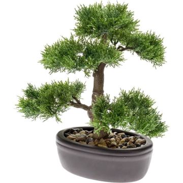 Emerald Kunstplant ceder bonsai groen 32 cm 420001