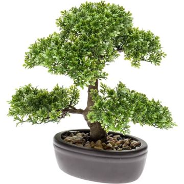 Emerald Kunstplant mini bonsai ficus groen 32 cm 420002