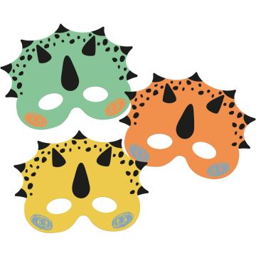 Folat - Maskers Dino Roars - 6 stuks.
