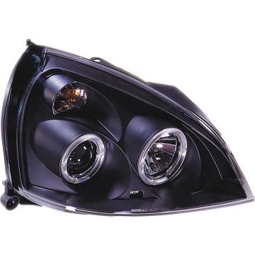 AutoStyle Set Koplampen passend voor Renault Clio II Facelift 2001-2005 - Zwart - incl. Angel-Eyes