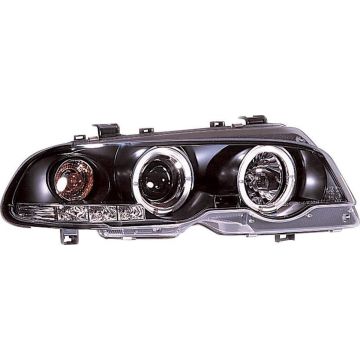 AutoStyle Set Koplampen passend voor BMW 3-Serie E46 Coupe/Cabrio 1999-2002 - Zwart - incl. Angel-Eyes &amp; Motor