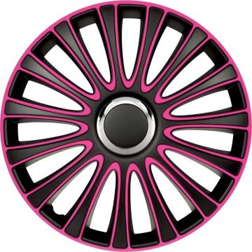 Autostyle Wieldoppen Lemans 13 Inch Abs Zwart/roze Set Van 4