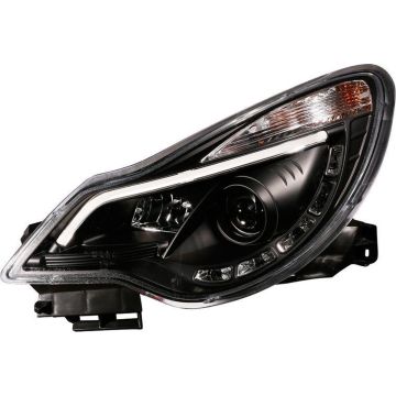 AutoStyle Set Koplampen incl. DRL passend voor 'Light-Bar' Opel Corsa D 2011-2014 - Zwart - NIET OPC