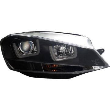 AutoStyle Set Koplampen 'Dual U' incl. DRL passend voor Volkswagen Golf VII 2012-2017 - Zwart - incl. Motor