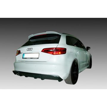 Motordrome Achterbumperskirt (Diffuser) passend voor Audi A3 8V Sportback 2012- (Uitlaatuitsparing links) (ABS)