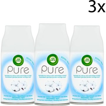 Air Wick Freshmatic Automatische Spray Luchtverfrisser - Pure Zachtheid van Katoen - Navulling 250ml x3