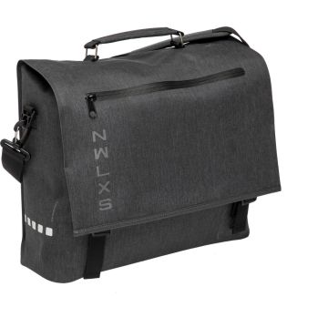 New Looxs Varo Messenger Enkele Fietstas - 100% Waterdicht - Afneembaar - Schoudertas - 15 inch Laptopvak - 15 liter - Grijs