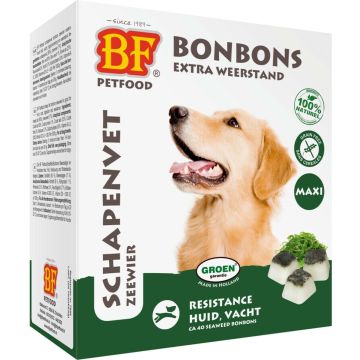 Biofood Schapenvet Maxi Bonbons Hondensnack - Zeewier - 40 Stuks