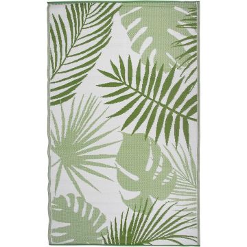 Esschert Design Jungle Leaves Tuintapijt- 240x150cm - Groen Wit