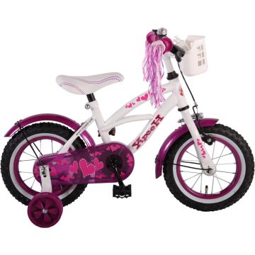 Volare Heart Cruiser Kinderfiets - Meisjes - 12 inch - Wit Paars