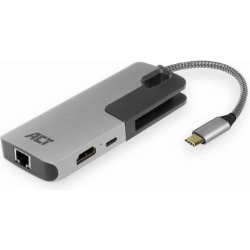 USB-C 4K multiport adapter met HDMI, USB-A, LAN, USB-C PD Pass-Through 60W ACT AC7042