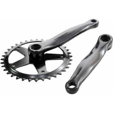 Crankset spieloos 44t aluminium 332 zwart 170mm - ZWART