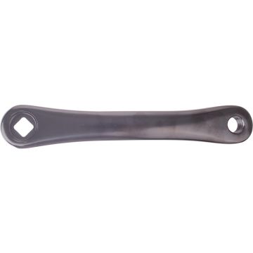 Crank links aluminium spieloos 170mm ruit zwart - ZWART