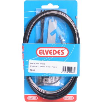 Elvedes Versnellingskabelset Nexus 4/7/8 1700 / 2250 mm RVS - zwart