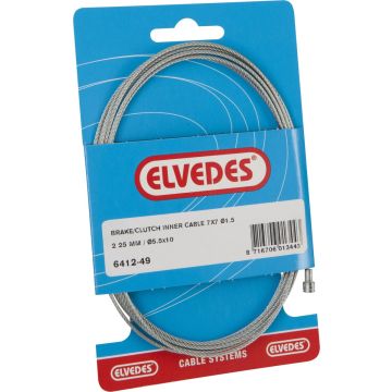 Elvedes Koppeling binnenkabel 2250mm 7x7 draads verzinkt Ø1,5mm met V-nippel
