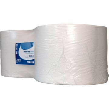 Industrierol 1-laags cellulose wit 24cm x 1000M - Pak 2 rol