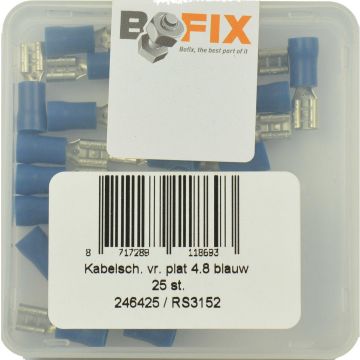 Bofix 246425 AMP Kabelschoen vrouw plat 4.8mm blauw p/25