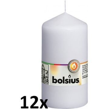 12 stuks Bolsius witte stompkaarsen 130/70 (43 uur)