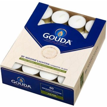 Gouda Waxinelichtjes Wit - 60 stuks