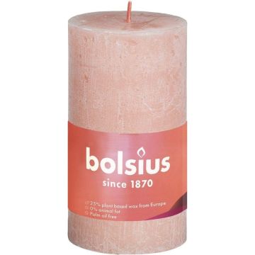 Bolsius Stompkaars Misty Pink Ø50 mm - Hoogte 10 cm - Roze/Grijs - 30 branduren