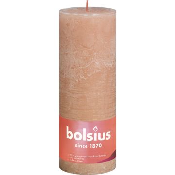 Bolsius Stompkaars Misty Pink Ø68 mm - Hoogte 19 cm - Roze/Grijs - 85 branduren