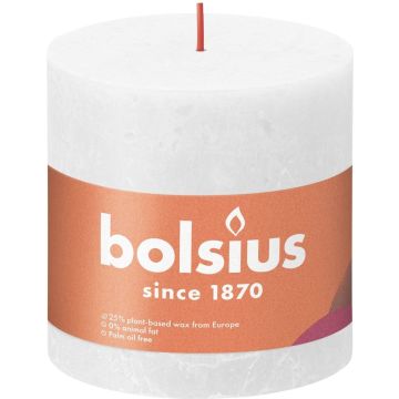 Bolsius Stompkaars Cloudy White Ø100 mm - Hoogte 10 cm - Wit - 62 branduren