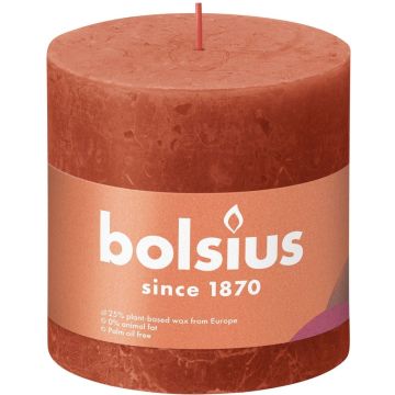 Bolsius Stompkaars Earthy Orange Ø100 mm - Hoogte 10 cm - Oranje - 62 branduren