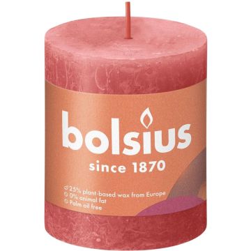 Bolsius Stompkaars Blossom Pink Ø68 mm - Hoogte 8 cm - Roze - 35 Branduren