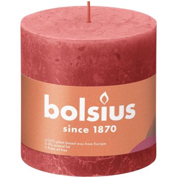 Bolsius Stompkaars Blossom Pink Ø100 mm - Hoogte 10 cm - Roze - 62 branduren